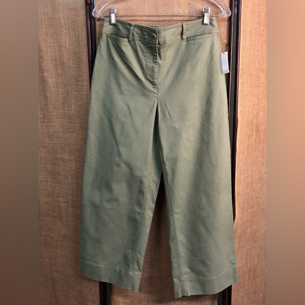 Talbots Women’s Cropped Wide-Leg Chino Pants Size 4 NWT